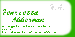 henrietta akkerman business card